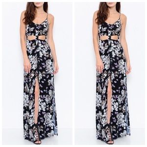 New | Floral Double Slit Maxi Dress